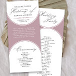 Elegant Script Dusty Rose Arch Wedding Program<br><div class="desc">Dusty rose pink wedding program with modern arches and elegant script calligraphy. Minimalist yet striking design in dusty rose pink and white. Coordinating invitations, stationery and day of event decor can be found in my Wedding Colors collection. If you would like different colors or additional templates for matching products, please...</div>