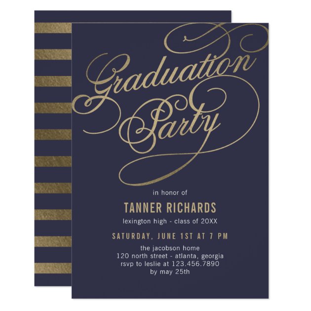 Elegant Script EDITABLE COLOR Graduation Invite