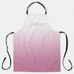 Elegant Script & Editable Pink (any color) Ombre Apron