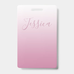 Elegant Script & Editable Pink (any color) Ombre Badge