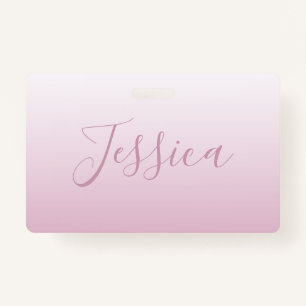 Elegant Script & Editable Pink (any color) Ombre Badge