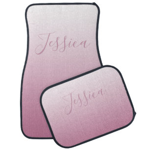 Elegant Script & Editable Pink (any color) Ombre Car Floor Mat