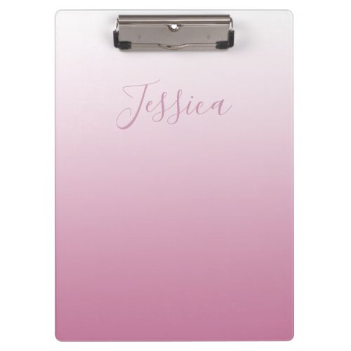 Elegant Script  Editable Pink any color Ombre Clipboard