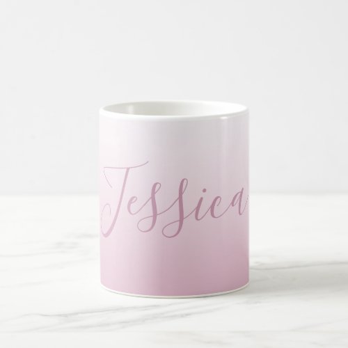 Elegant Script  Editable Pink any color Ombre Coffee Mug