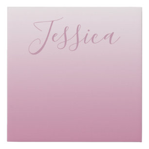 Elegant Script & Editable Pink (any color) Ombre Faux Canvas Print
