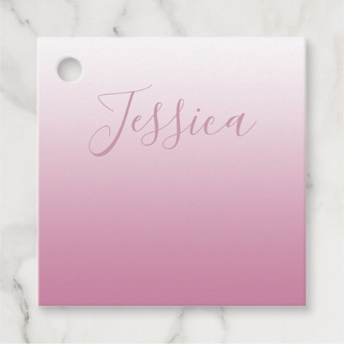 Elegant Script  Editable Pink any color Ombre Favor Tags