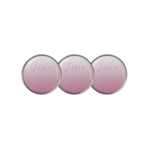 Elegant Script  Editable Pink any color Ombre Golf Ball Marker