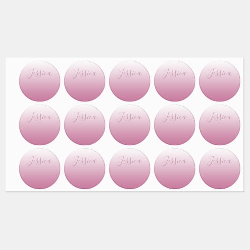 Elegant Script  Editable Pink any color Ombre Labels