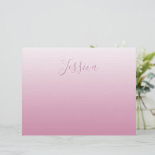 Elegant Script & Editable Pink (any color) Ombre Letterhead
