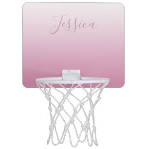 Elegant Script & Editable Pink (any color) Ombre Mini Basketball Hoop