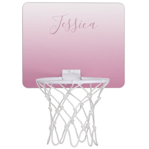 Elegant Script  Editable Pink any color Ombre Mini Basketball Hoop