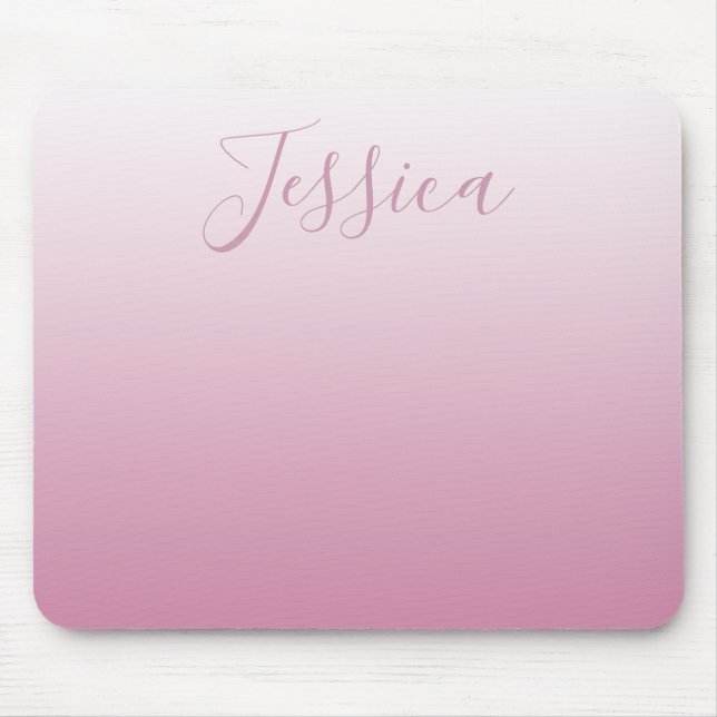 Elegant Script & Editable Pink (any color) Ombre Mouse Pad (Front)