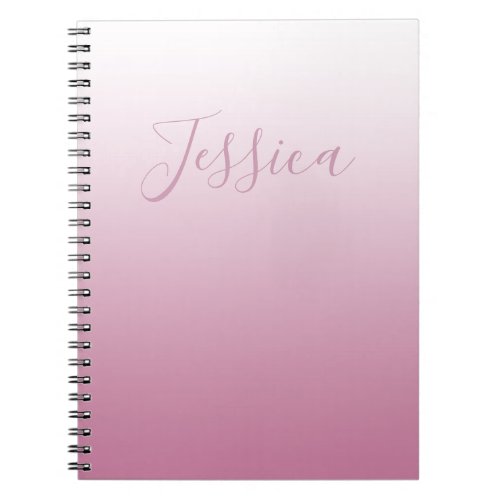 Elegant Script  Editable Pink any color Ombre Notebook