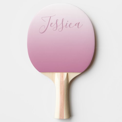 Elegant Script  Editable Pink any color Ombre Ping Pong Paddle