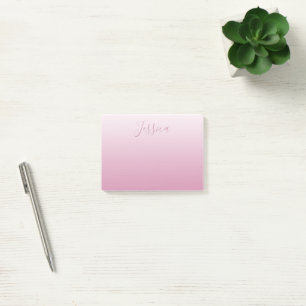 Elegant Script & Editable Pink (any color) Ombre Post-it Notes