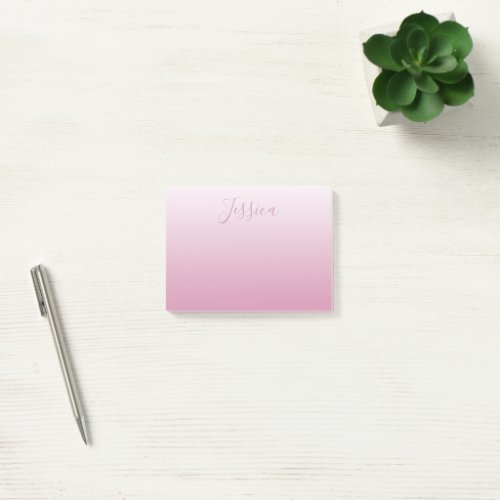 Elegant Script  Editable Pink any color Ombre Post_it Notes