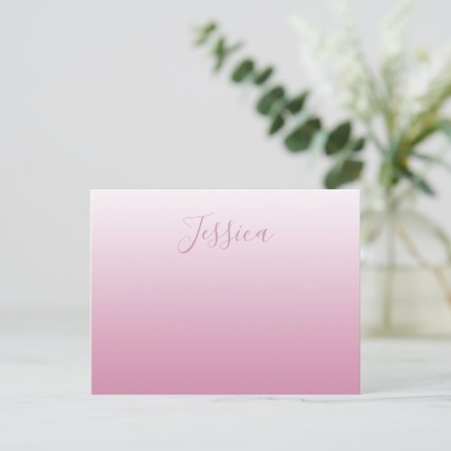 Elegant Script  Editable Pink any color Ombre Postcard