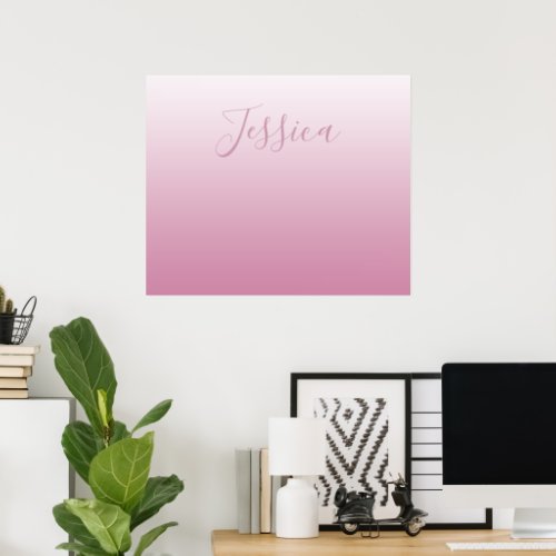 Elegant Script  Editable Pink any color Ombre Poster