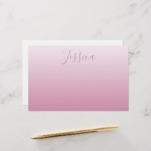 Elegant Script & Editable Pink (any color) Ombre Stationery