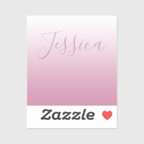 Elegant Script  Editable Pink any color Ombre Sticker