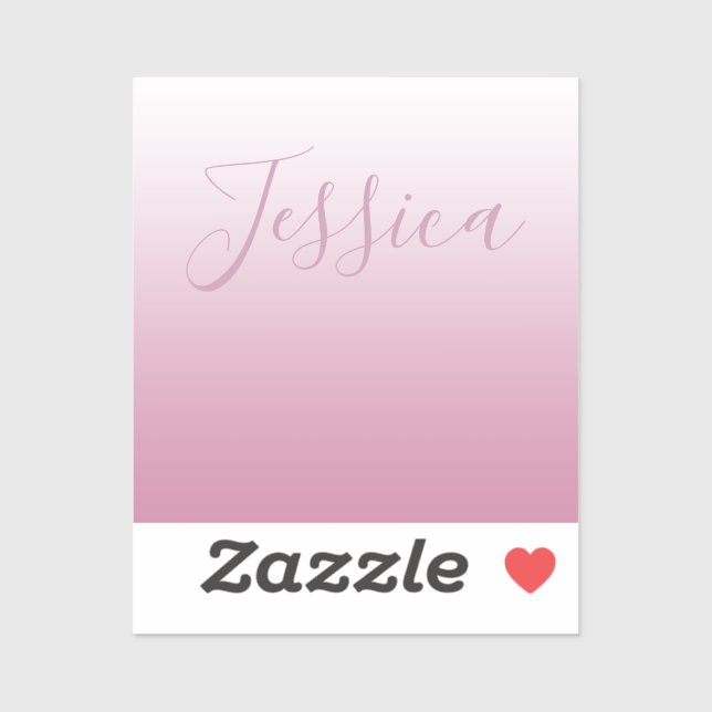 Elegant Script & Editable Pink (any color) Ombre Sticker (Sheet)