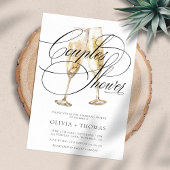 Elegant Script Engagement Party Couples Shower Invitation | Zazzle