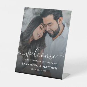 Elegant Script Engagement Party Welcome Sign