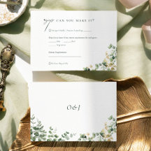 Elegant Script  Eucalyptus Foliage Wedding RSVP