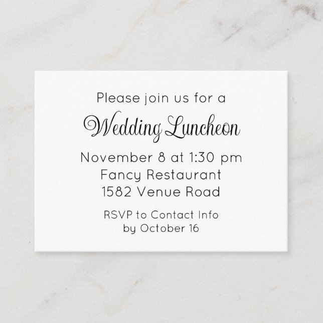 Elegant Script Extra Wedding Event Invitation (Front)