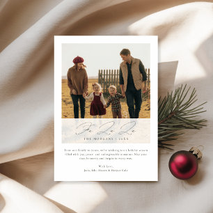 Elegant Script Fa La La Christmas Family Photo Holiday Card