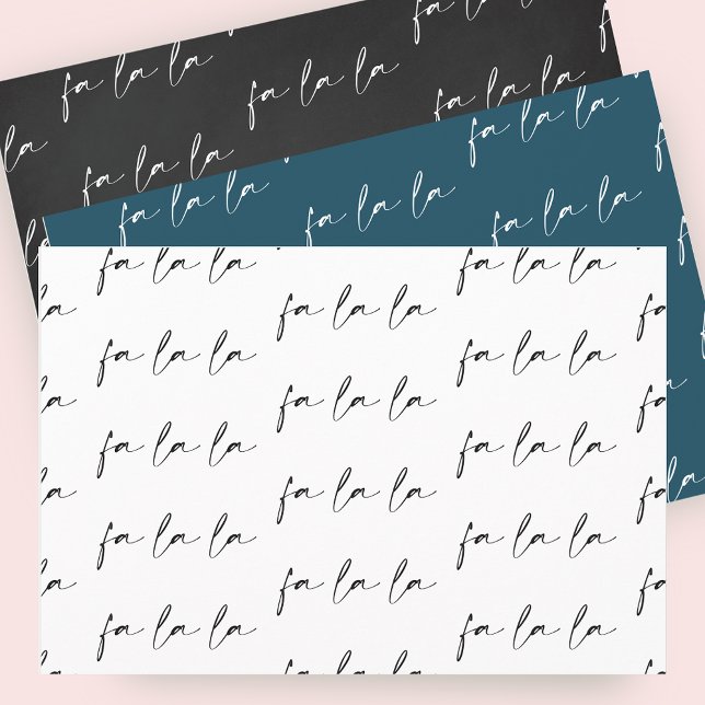 Elegant Script  Fa La La Text Pattern Gift  Wrapping Paper Sheets (Elegant Script Fa La La Text Pattern Gift Wrapping Paper Sheets)