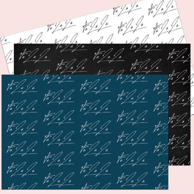 Elegant Script  Fa La La Text Pattern Gift Wrapping Paper Sheets (Elegant Script Fa La La Text Pattern Gift Wrapping Paper Sheets)