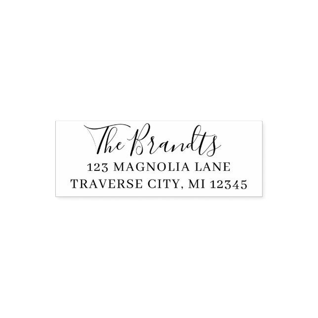 Elegant Script Family Fancy Name  Self-inking Stamp (Design)