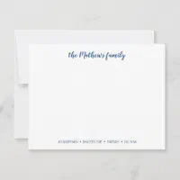 FAMILY NOTECARDS Stationery Cursive Names GRAY