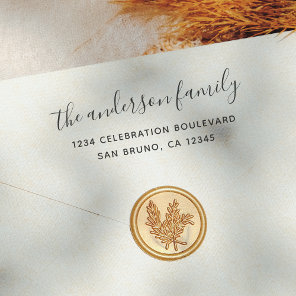 Elegant Script Family Name Holiday Return Address Self-inking Stamp