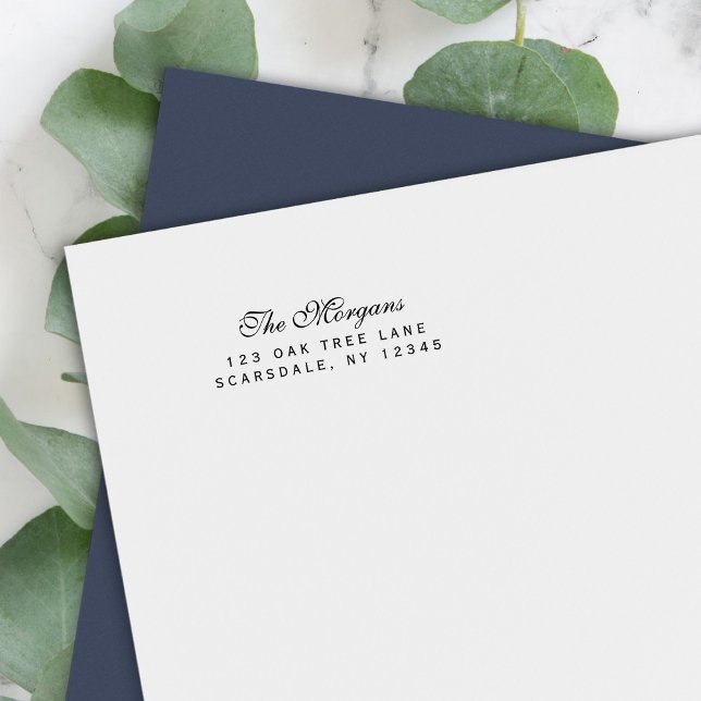 Elegant Script Family Name Return Address Self-inking Stamp (Creator Uploaded)