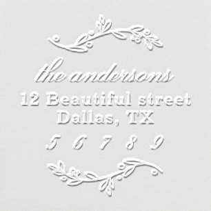 Elegant Script Family Name Vintage Return Address Embosser