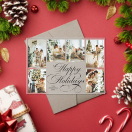 Elegant Script Family Photo Collage Christmas Card Acrylic Invitations