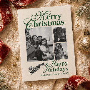 Elegant Script Family Photo Holiday Card