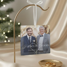 Elegant Script Father of the Groom Photo Keepsake