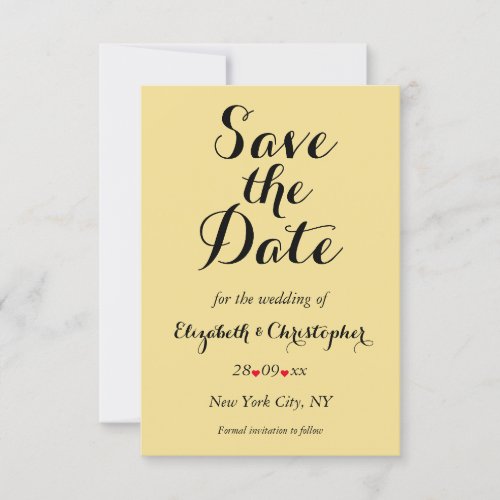 Elegant Script Faux Gold Black Wedding Engagement Save The Date