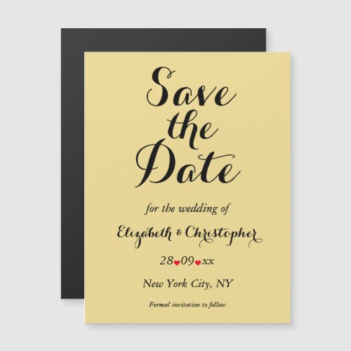 Elegant Script Faux Gold Wedding Save the Date Magnetic Invitation