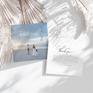 Elegant Script Flat Note Wedding Thank You Card