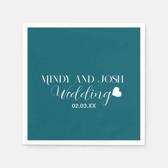 Elegant Script floating heart Napkins (Front)