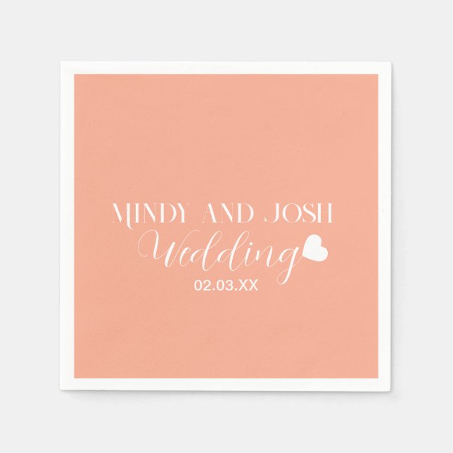 Elegant Script floating heart Napkins (Front)