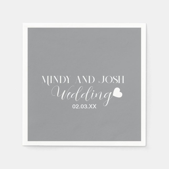 Elegant Script floating heart Napkins (Front)