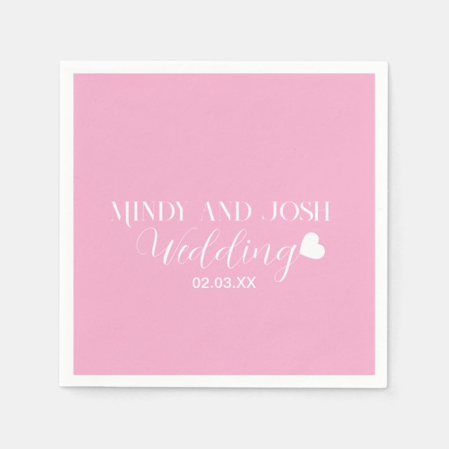 Elegant Script floating heart Napkins (Front)