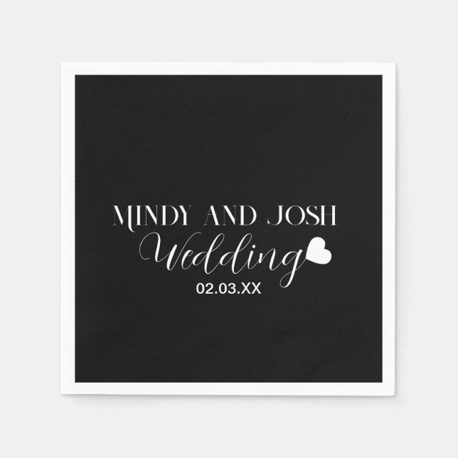 Elegant Script floating heart Napkins (Front)