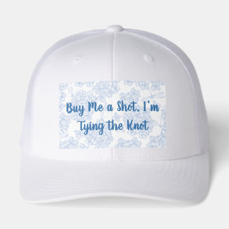 Elegant Script Floral Funny Bride Trucker Hat