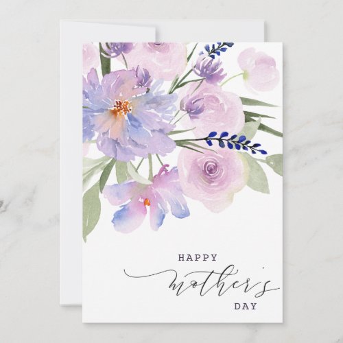 elegant script floral happy mothers day card
